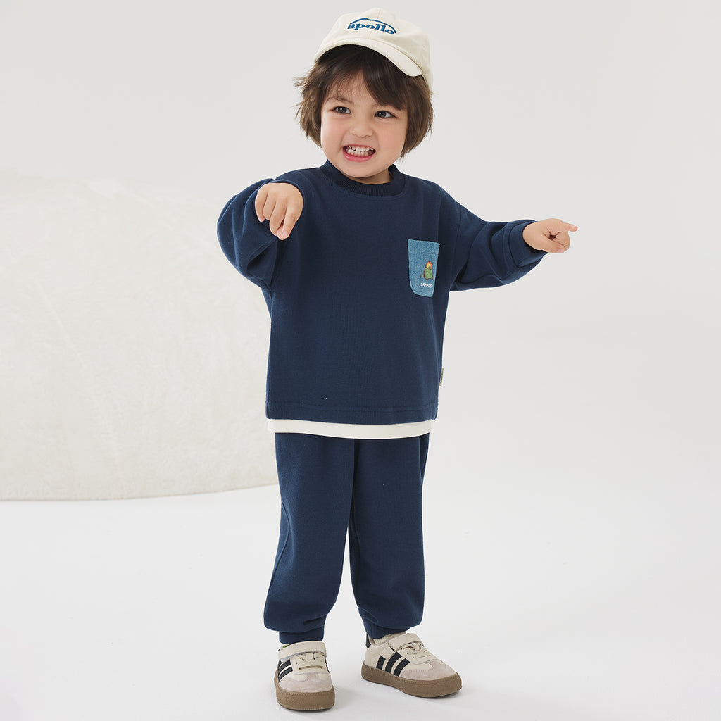 Fake Two-Piece Sweatshirt Set