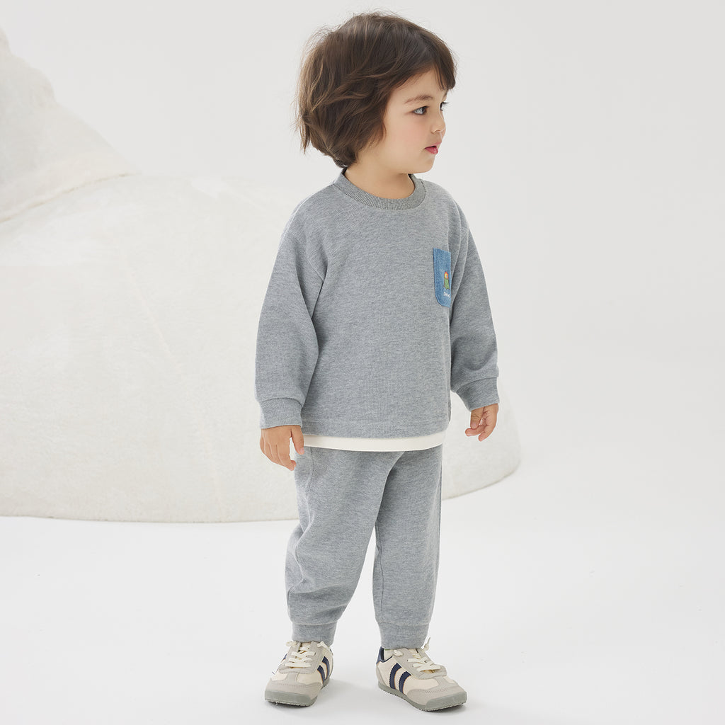 Fake Two-Piece Sweatshirt Set