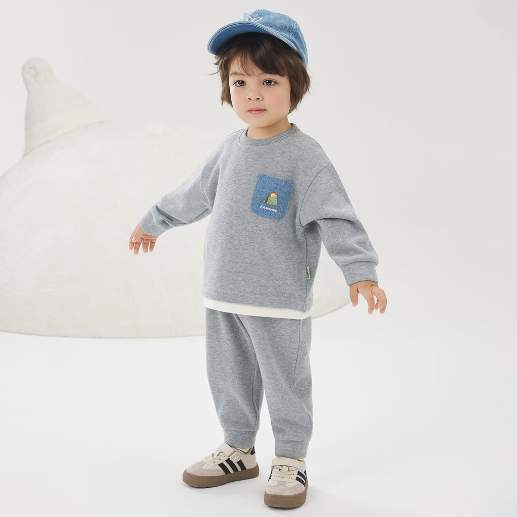 Fake Two-Piece Sweatshirt Set