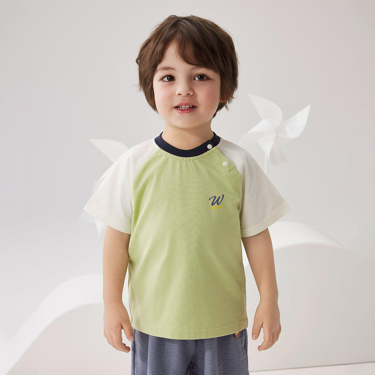 Minimalist Color-Block Short Sleeve Top