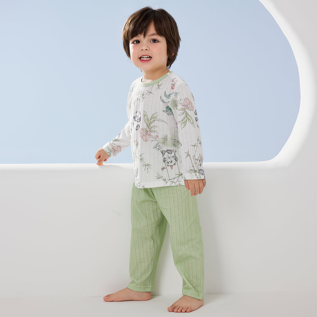 100% Cotton Jacquard Jersey Long Sleeve Set