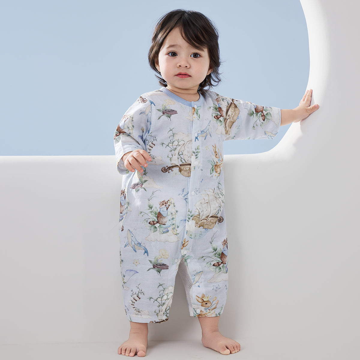 Muslin 3/4 Sleeve Romper