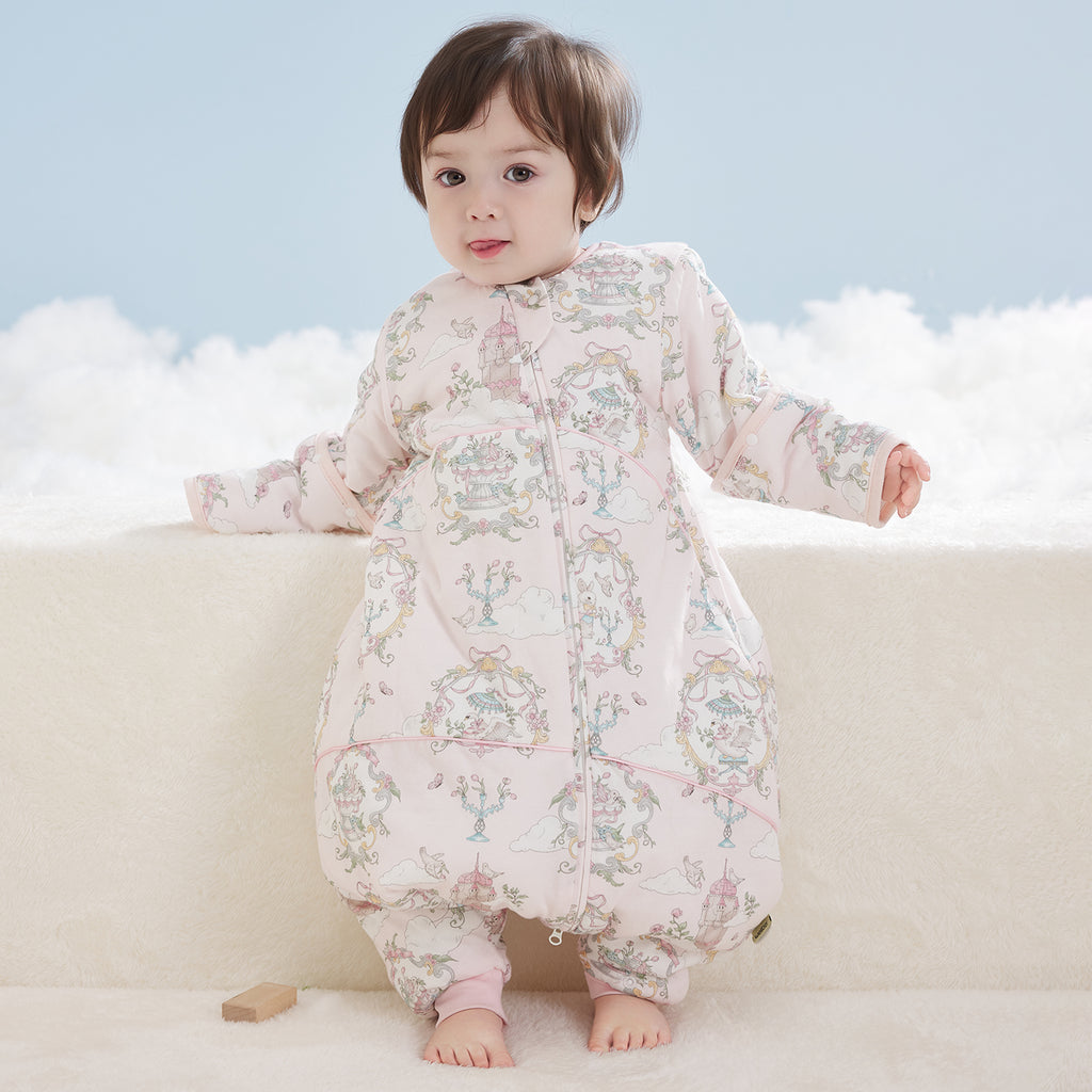 Printed Jersey Quilted Long Sleeve Split-Leg Sleep Sack