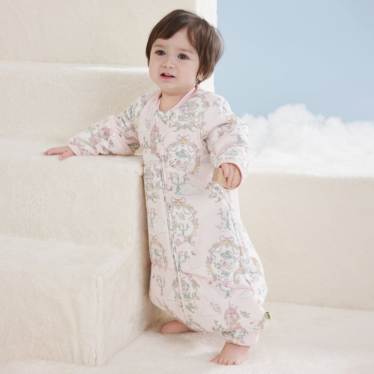 Printed Jersey Quilted Long Sleeve Split-Leg Sleep Sack