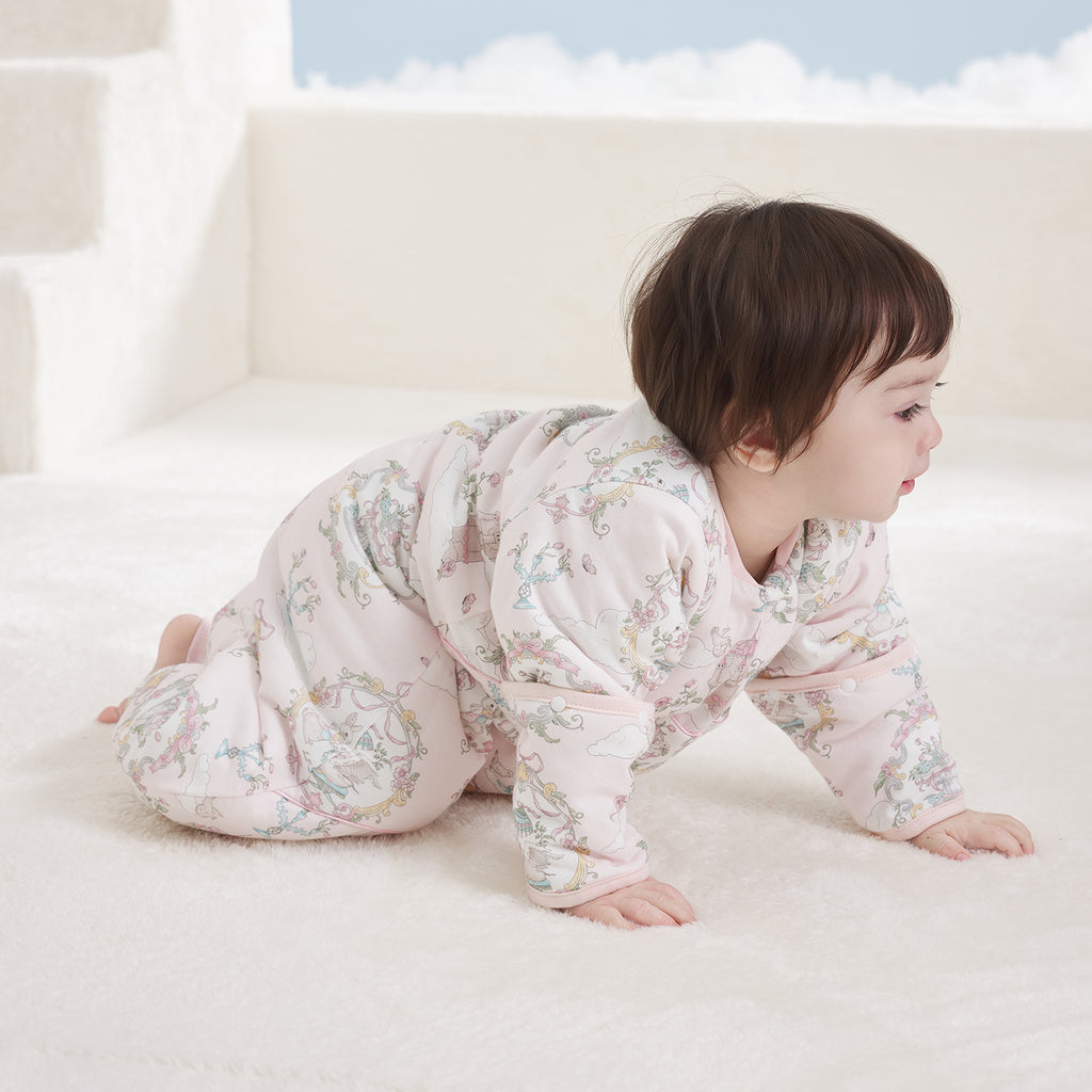 Printed Jersey Quilted Long Sleeve Split-Leg Sleep Sack