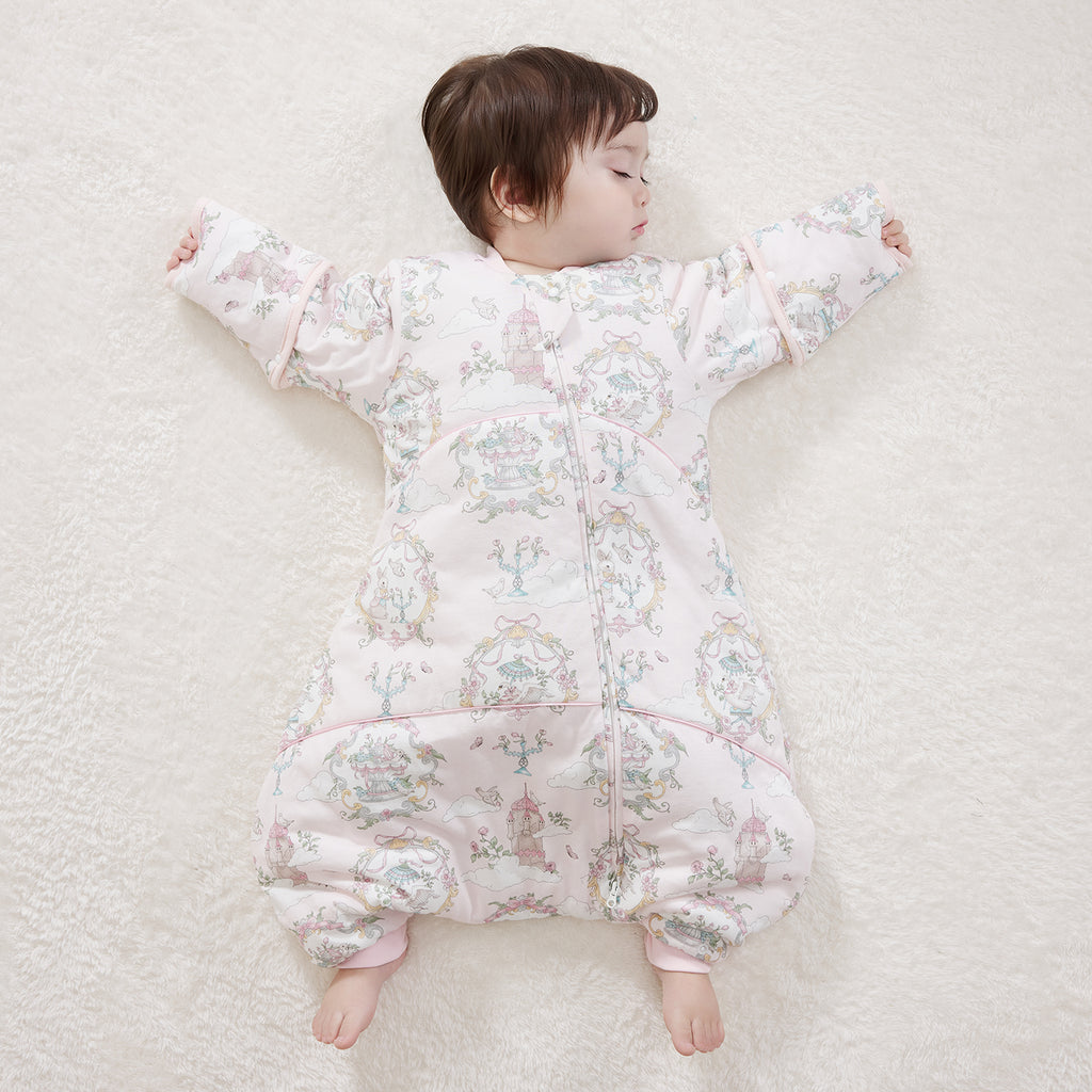 Printed Jersey Quilted Long Sleeve Split-Leg Sleep Sack
