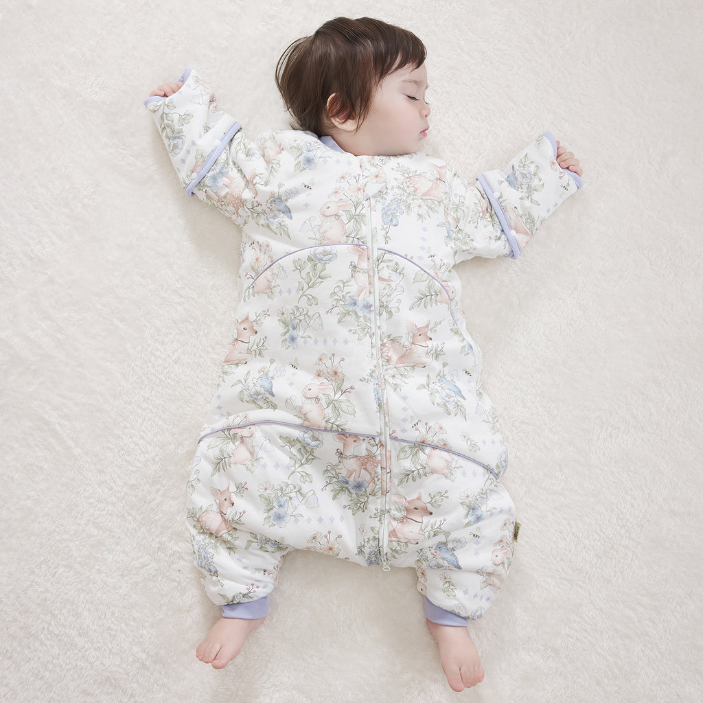 Printed Jersey Quilted Long Sleeve Split-Leg Sleep Sack