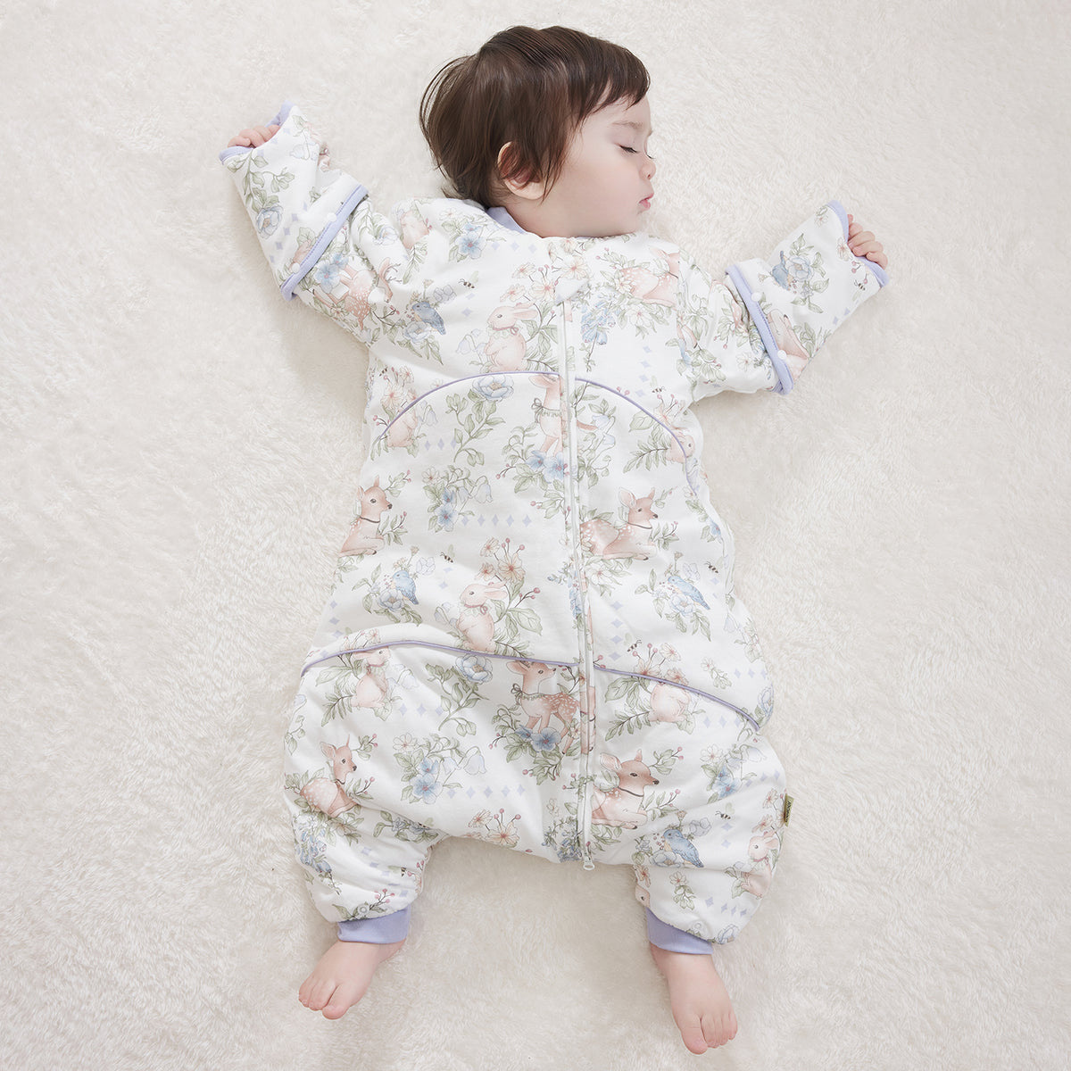Printed Jersey Quilted Long Sleeve Split-Leg Sleep Sack
