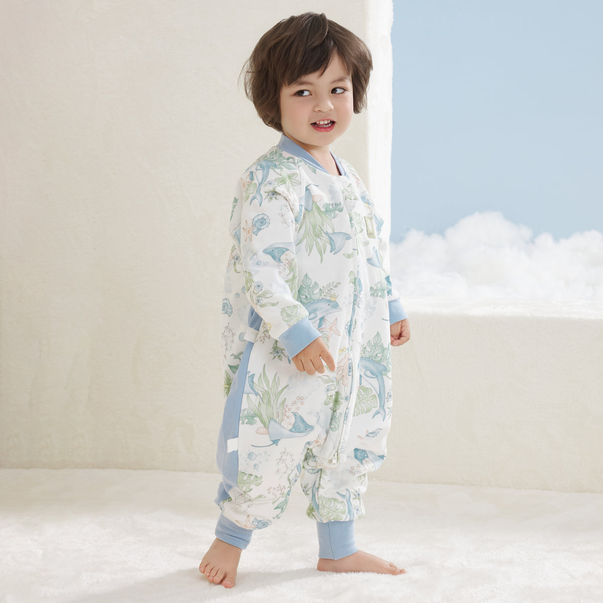 Interlock Side-Panel Long Sleeve Split-Leg Sleep Sack