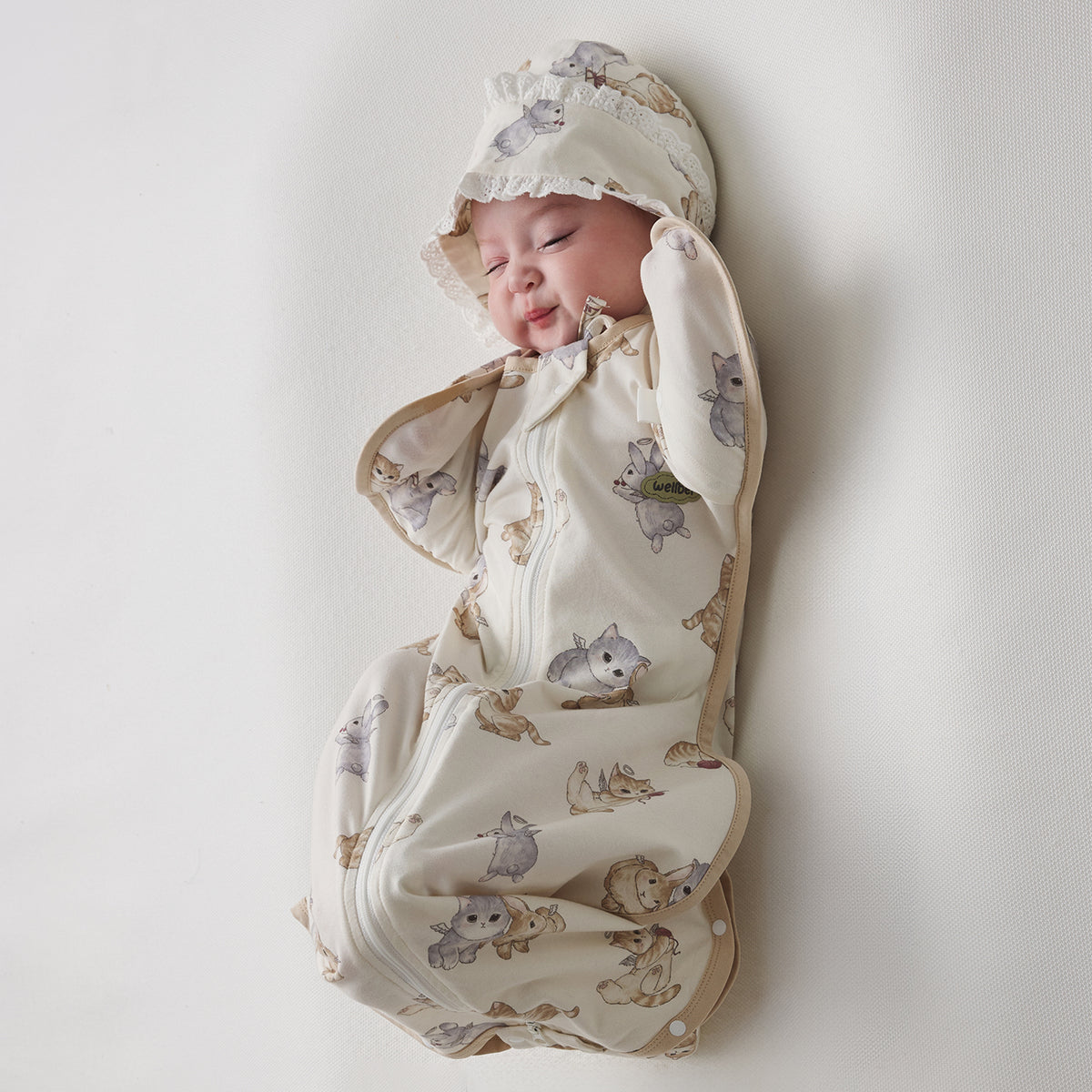 Cotton-Spandex Jersey Arms-Up Sleep Sack
