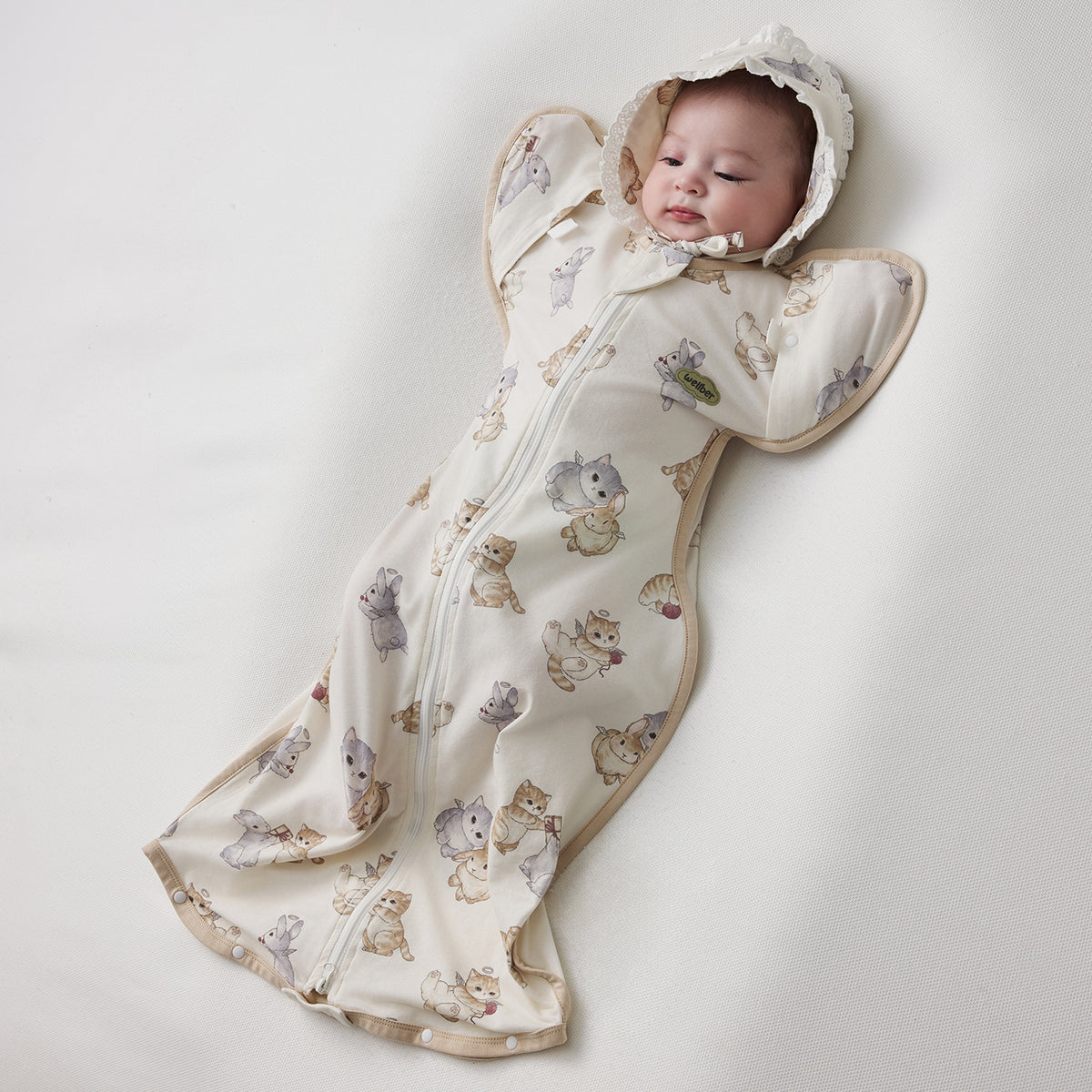 Cotton-Spandex Jersey Arms-Up Sleep Sack