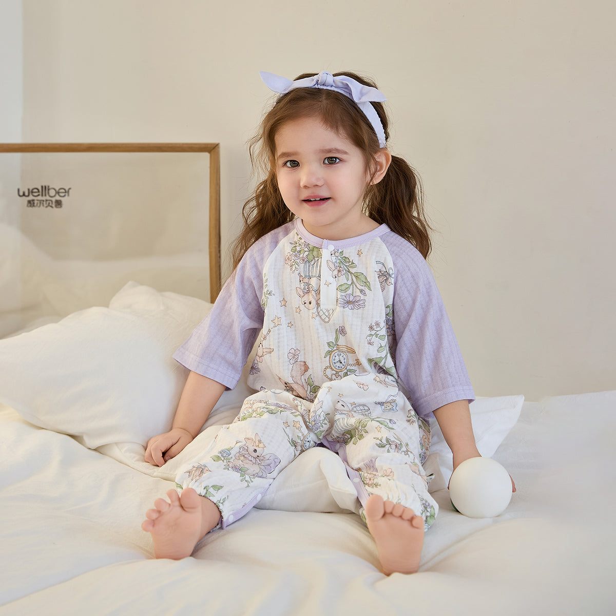 100% Cotton Jacquard Jersey 3/4 Sleeve Pullover Split-Leg Sleep Sack