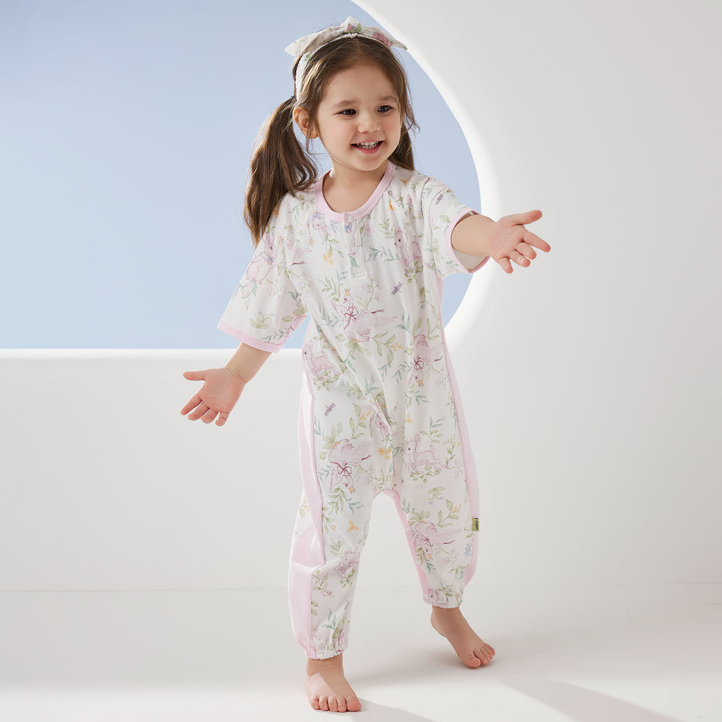 Printed Jersey 3/4 Sleeve Pullover Split-Leg Sleep Sack