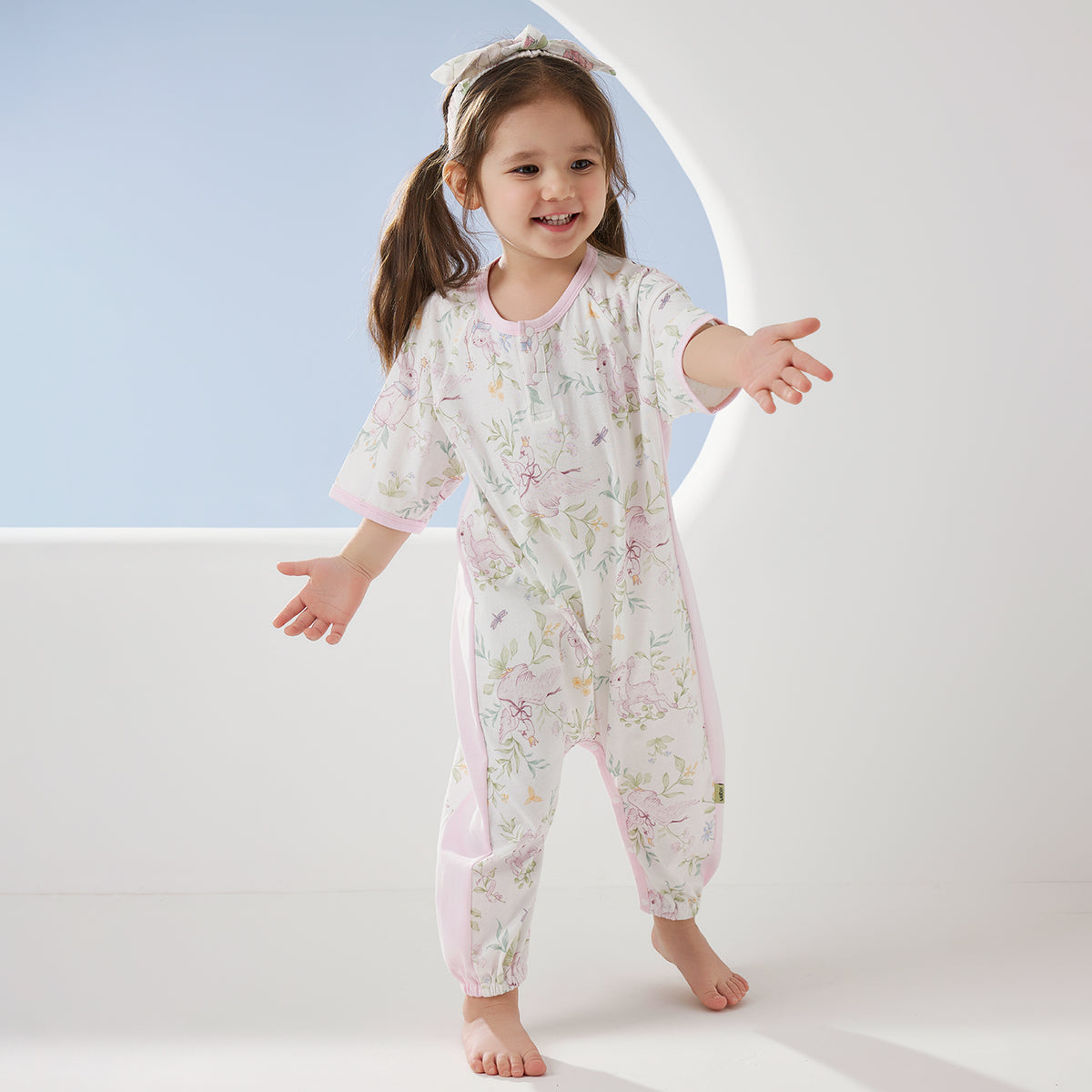Printed Jersey 3/4 Sleeve Pullover Split-Leg Sleep Sack