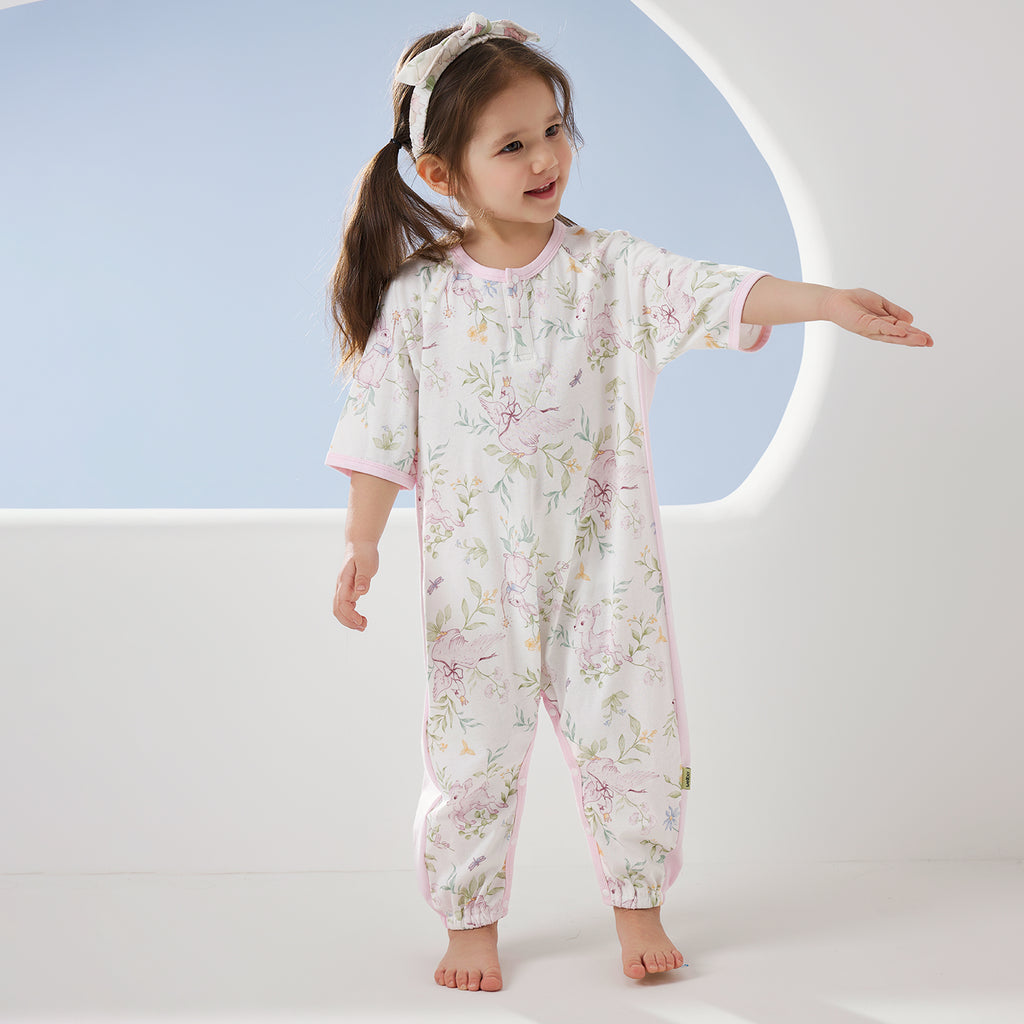 Printed Jersey 3/4 Sleeve Pullover Split-Leg Sleep Sack