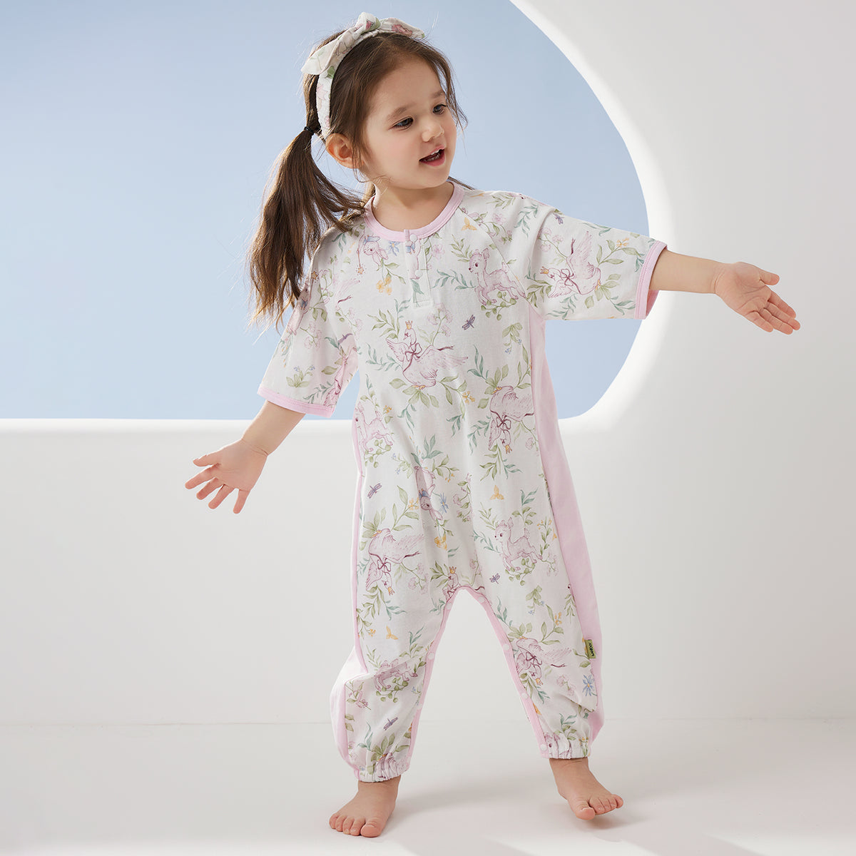 Printed Jersey 3/4 Sleeve Pullover Split-Leg Sleep Sack