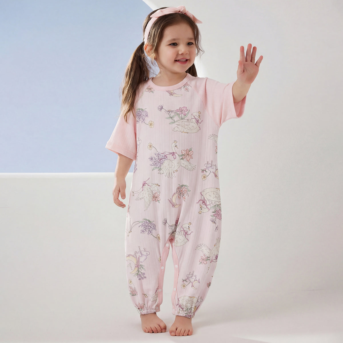 Ribbed Jersey 3/4 Sleeve Pullover Split-Leg Sleep Sack