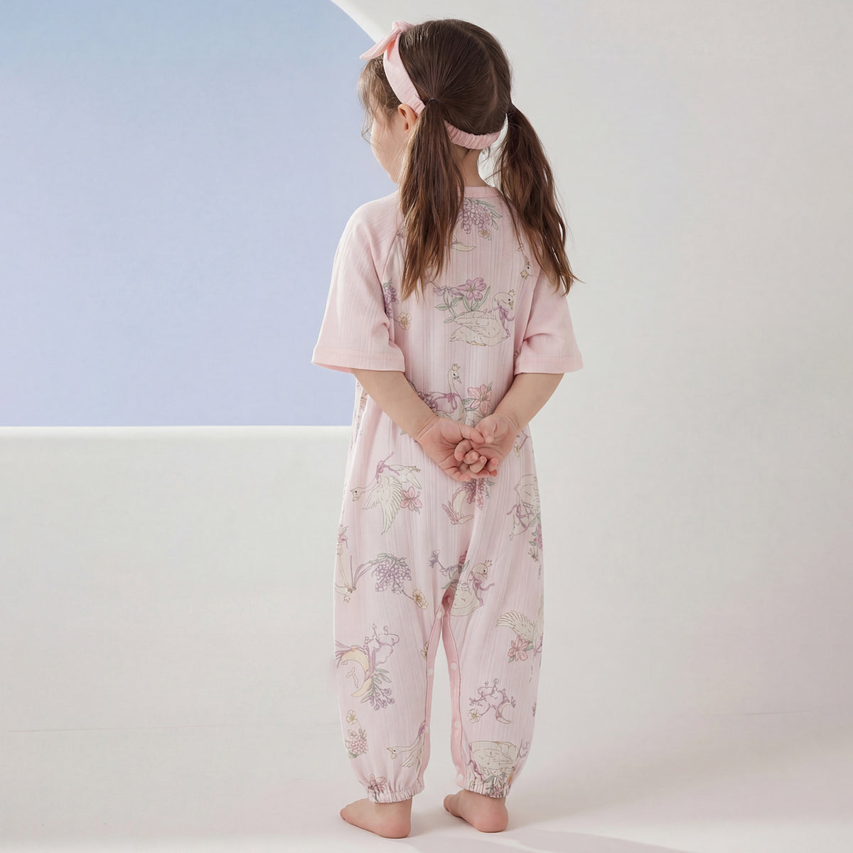 Ribbed Jersey 3/4 Sleeve Pullover Split-Leg Sleep Sack