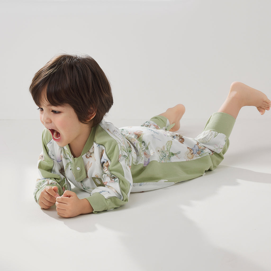 6-Layer Front 4-Layer Back Raglan Sleeve Muslin Split-Leg Sleep Sack