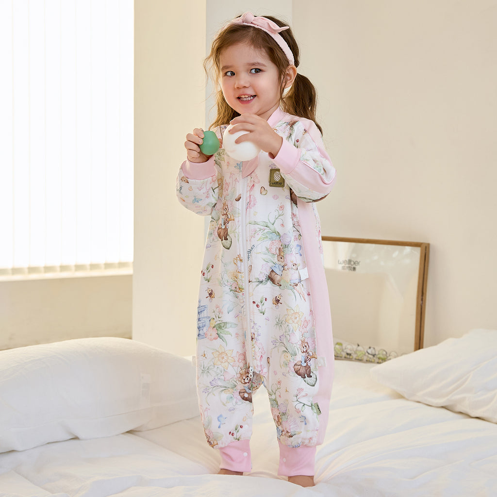 6-Layer Front 4-Layer Back Raglan Sleeve Muslin Split-Leg Sleep Sack