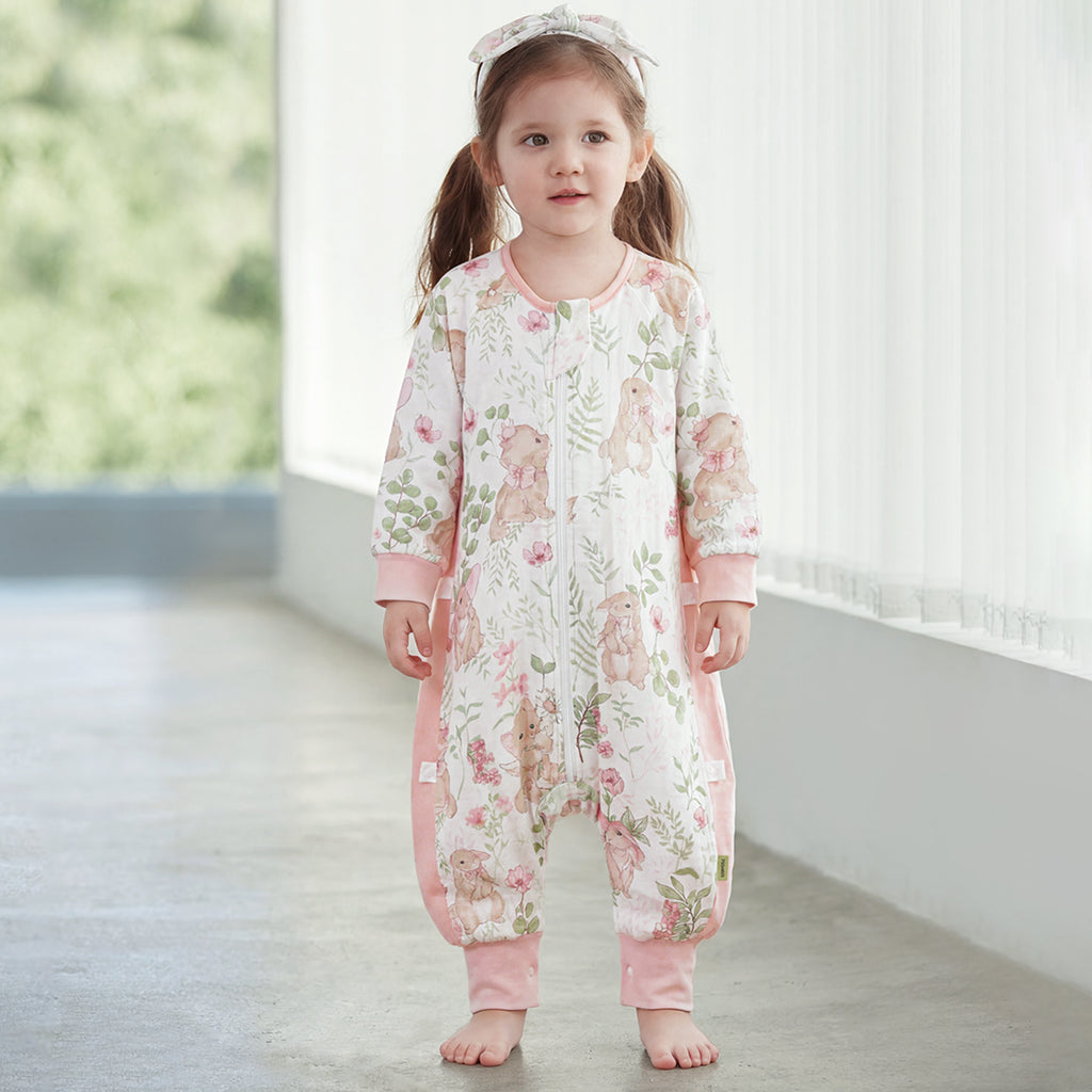 6-Layer Front 4-Layer Back Muslin Long Sleeve Split-Leg Sleep Sack